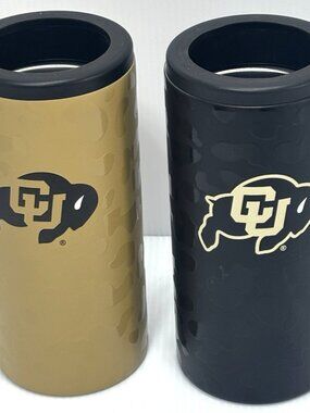 Colorado Buffaloes CU Buffs Insulated Can Coolers, Black & Gold, 2 pc Set, NEW